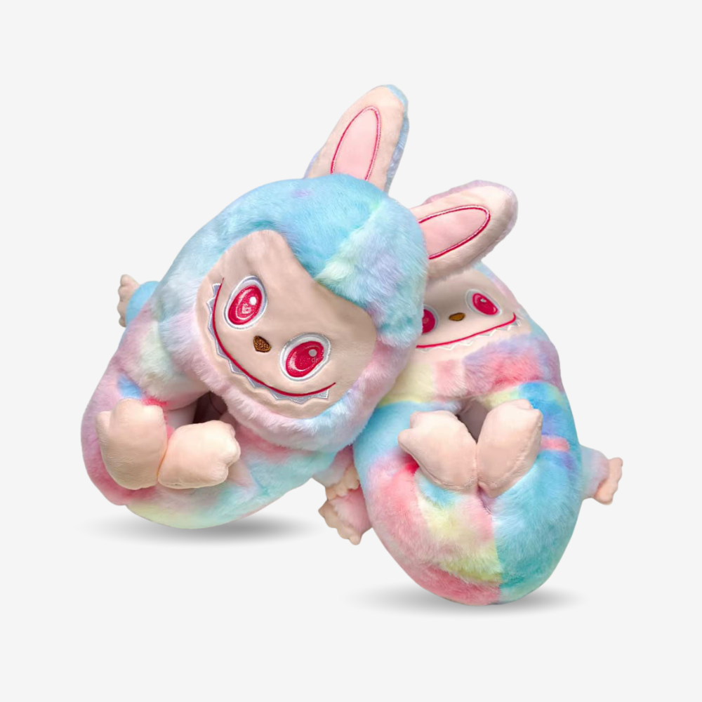 Labubu Fluffy Plush Slippers (One Size) - Pre-Order