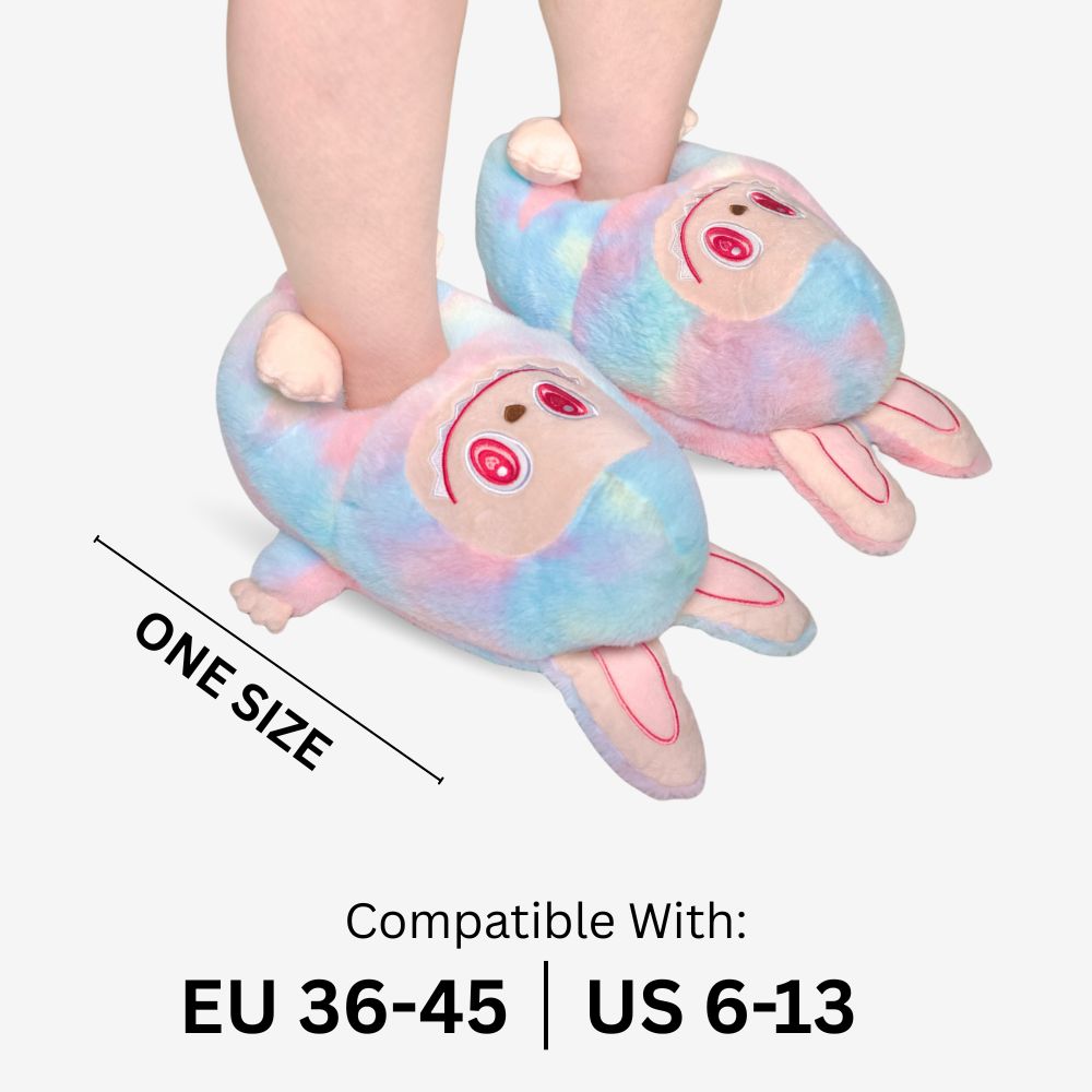 Labubu Fluffy Plush Slippers (One Size) - Pre-Order