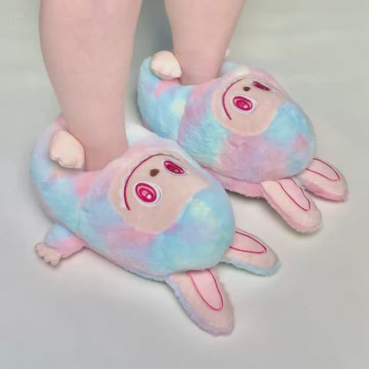 Labubu Fluffy Plush Slippers (One Size) - Pre-Order